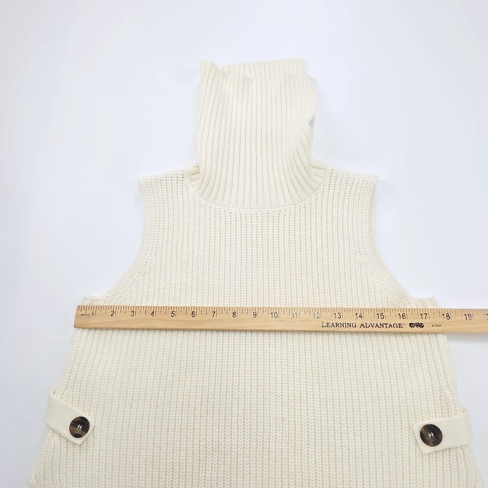 Cozy Chic Anthropologie Alexia Knit Tunic Women’s XS Cream Sleeveless Sweater